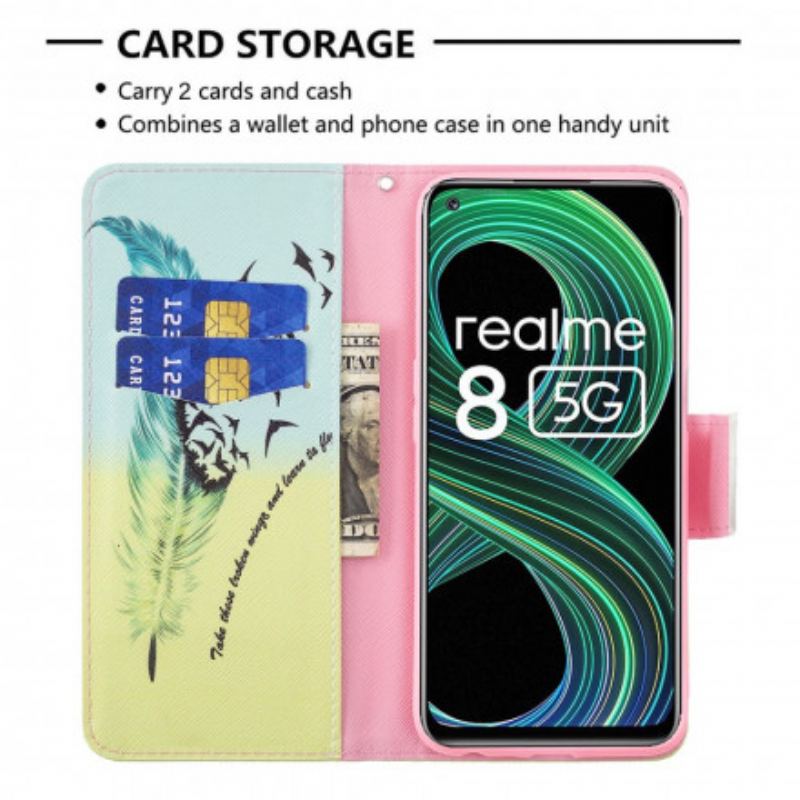 Capa Flip Para Realme 8 5G Aprender A Voar