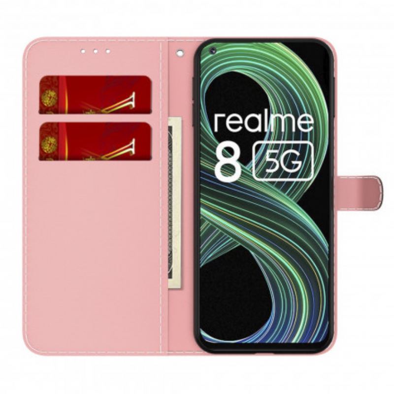 Capa Flip Para Realme 8 5G Aquarela