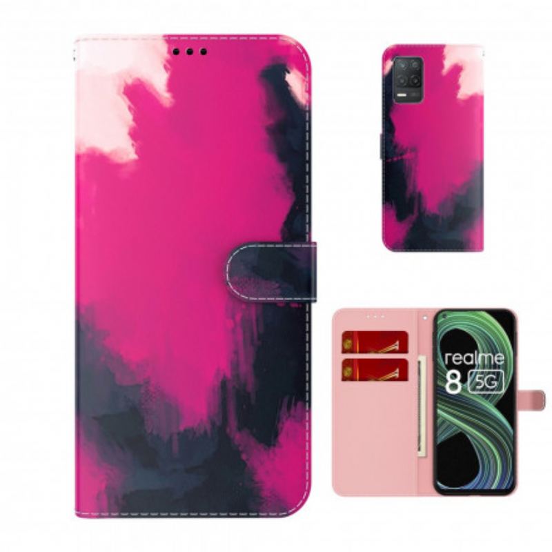 Capa Flip Para Realme 8 5G Aquarela