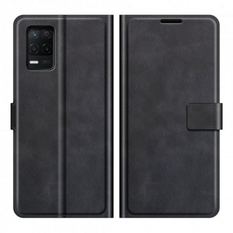 Capa Flip Para Realme 8 5G Couro Sintético Fino