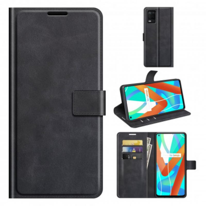 Capa Flip Para Realme 8 5G Couro Sintético Fino