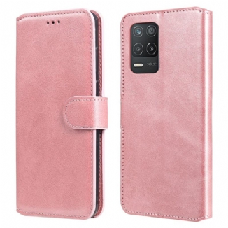 Capa Flip Para Realme 8 5G Efeito Couro