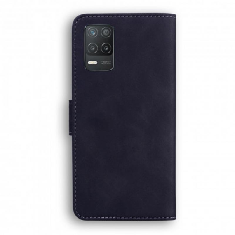 Capa Flip Para Realme 8 5G Efeito Couro Monocromático