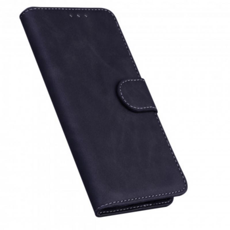 Capa Flip Para Realme 8 5G Efeito Couro Monocromático