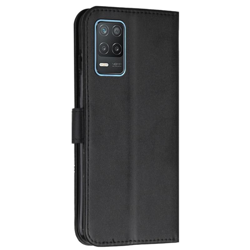 Capa Folio Para Realme 8 5G De Cordão Strappy Geo Leather Effect