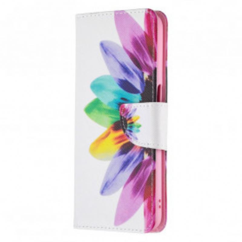 Capa Folio Para Realme 8 5G Flor Aquarela