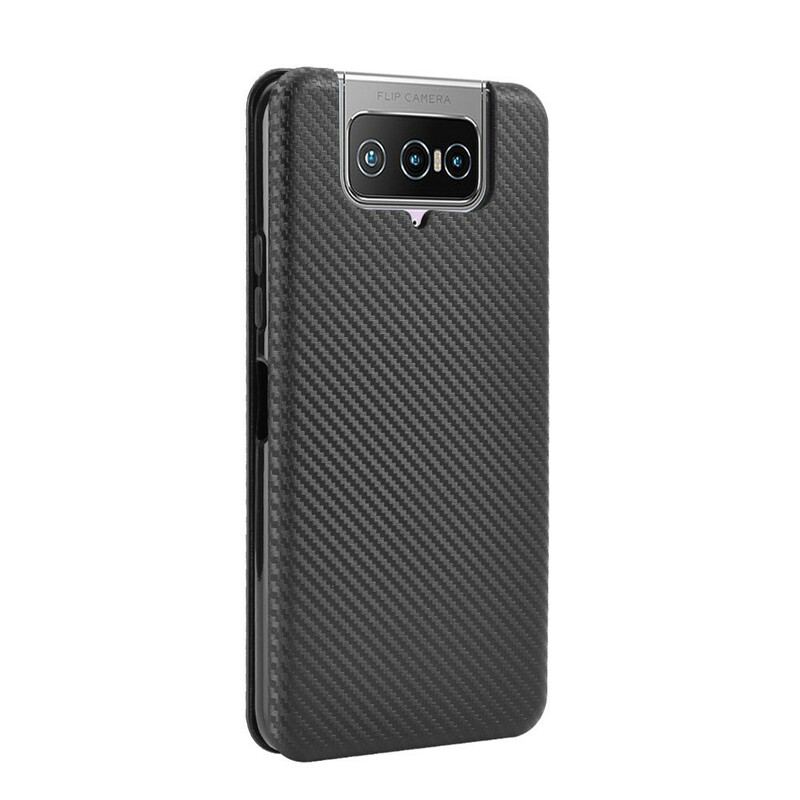 Capa De Celular Para Asus Zenfone 7 / 7 Pro Flip Silicone Carbono