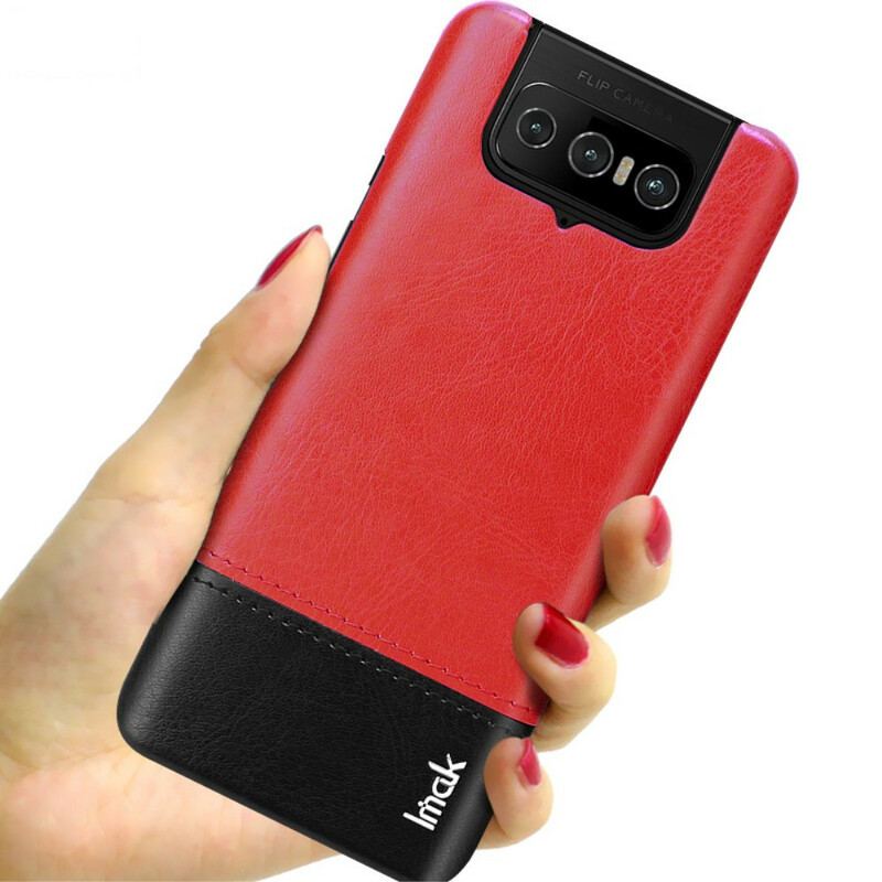 Capa De Celular Para Asus Zenfone 7 / 7 Pro Imak Série Ruiyi Efeito Couro