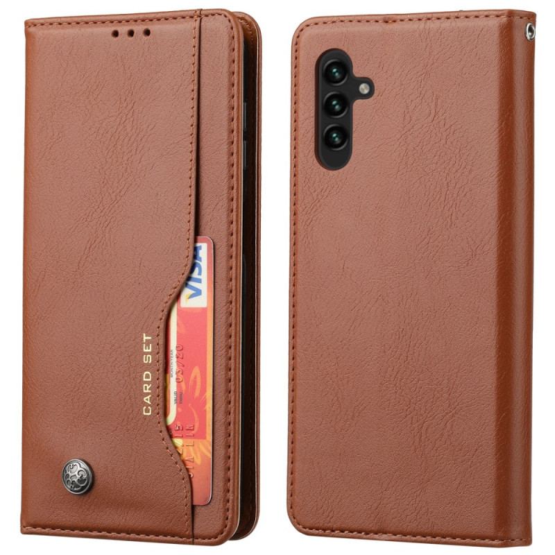 Capa De Celular Para Samsung Galaxy A34 5G Flip Titular De Cartão De Couro Sintético