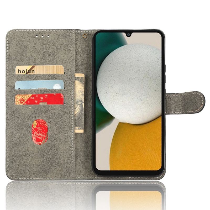 Capa De Couro Para Samsung Galaxy A34 5G Rfid Efeito Vintage