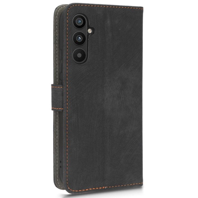 Capa De Couro Para Samsung Galaxy A34 5G Rfid Efeito Vintage