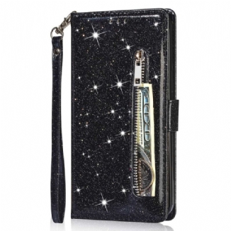 Capa Em Pele Para Samsung Galaxy A34 5G Bolsa De Moedas Glitter