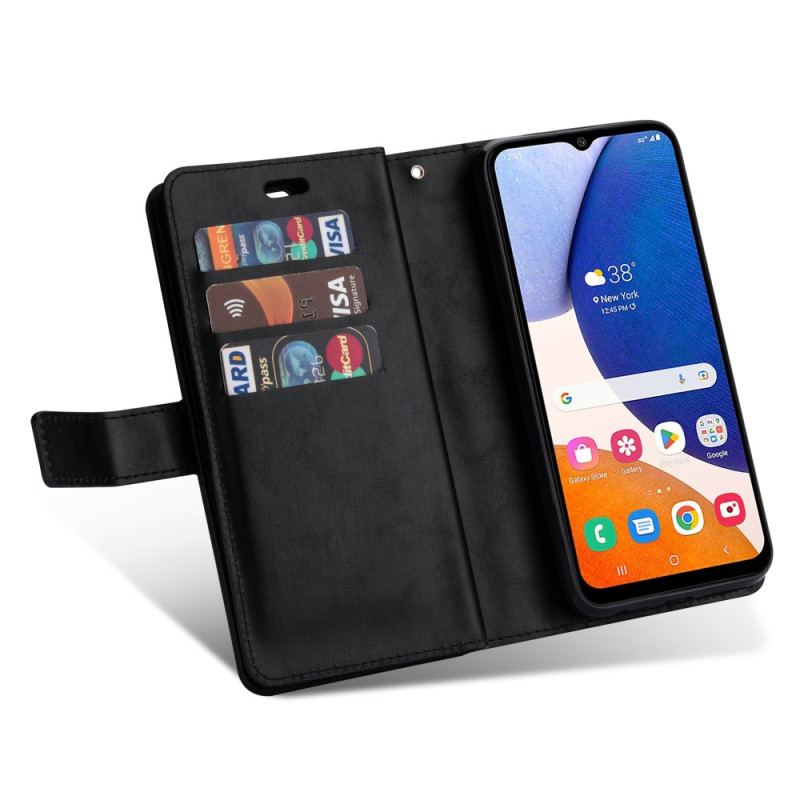 Capa Em Pele Para Samsung Galaxy A34 5G De Cordão Porta-moedas Cordão