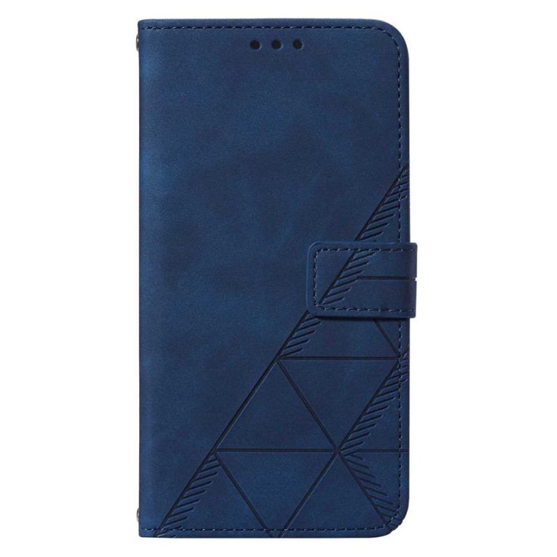 Capa Flip Para Samsung Galaxy A34 5G De Cordão Cintas Triângulos