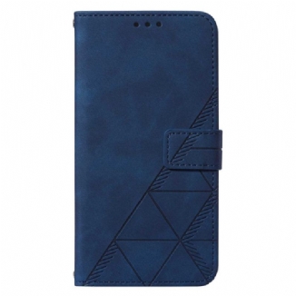 Capa Flip Para Samsung Galaxy A34 5G De Cordão Cintas Triângulos