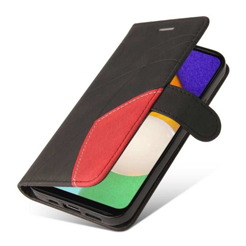 Capa Flip Para Samsung Galaxy A34 5G De Cordão Correia De Dois Tons