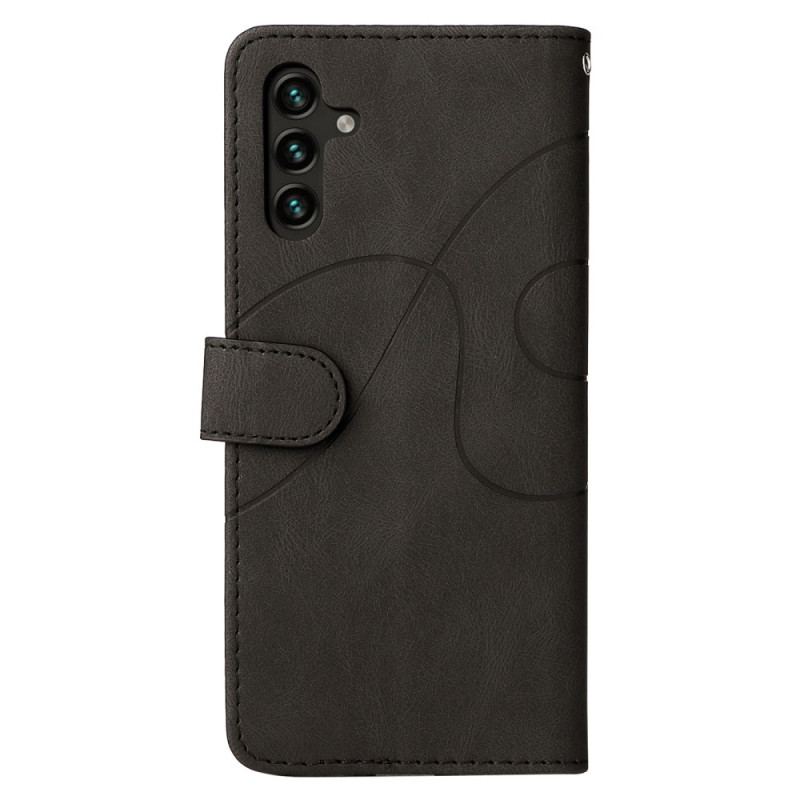 Capa Flip Para Samsung Galaxy A34 5G De Cordão Correia De Dois Tons