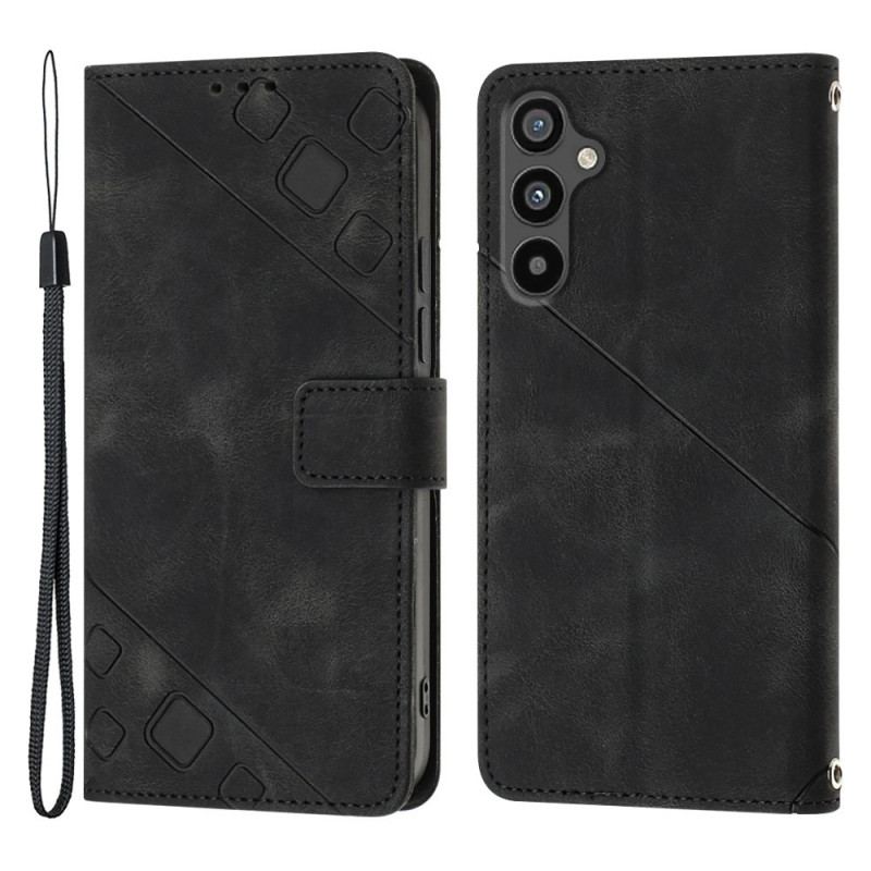 Capa Flip Para Samsung Galaxy A34 5G De Cordão Padrão 70 Tiras