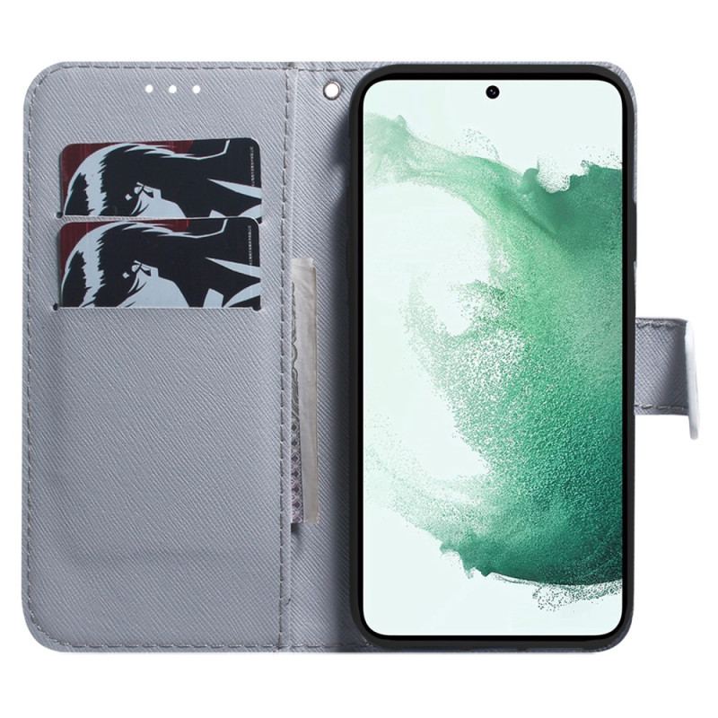 Capa Flip Para Samsung Galaxy A34 5G De Cordão Pintura De Corujas Strappy