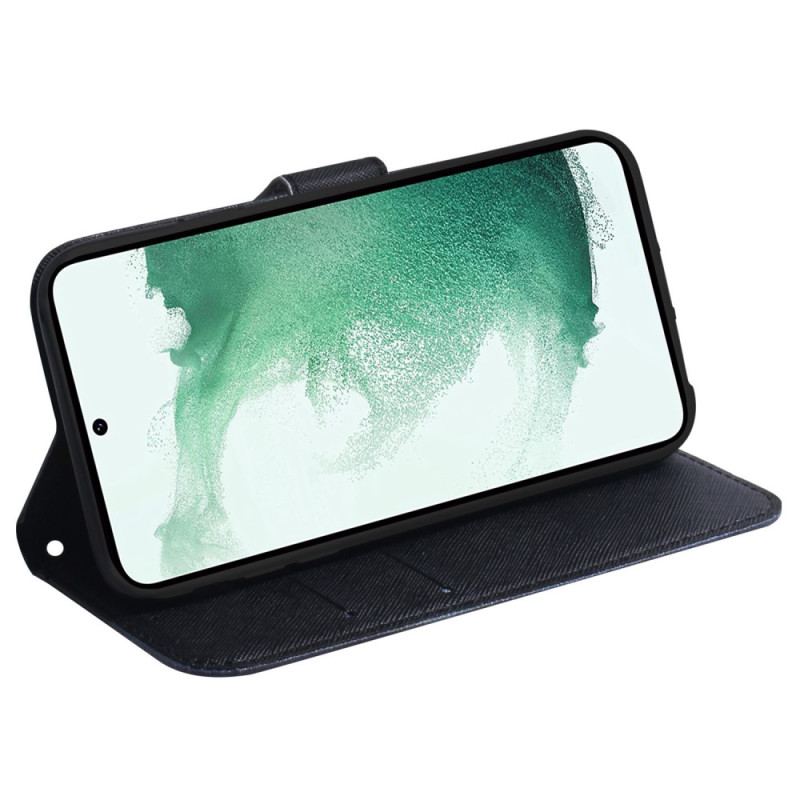 Capa Flip Para Samsung Galaxy A34 5G De Cordão Strappy Aquarela Lobo