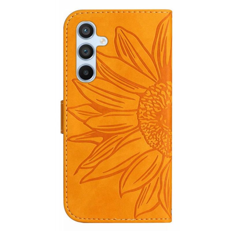 Capa Folio Para Samsung Galaxy A34 5G De Cordão Girassol Strappy