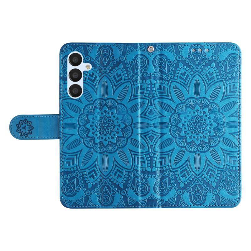 Capa Folio Para Samsung Galaxy A34 5G Mandala Sol Com Cordão