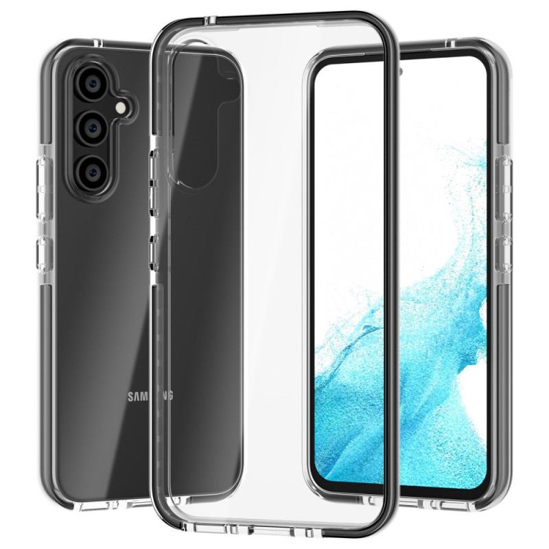 Capa Para Samsung Galaxy A34 5G Bordas Coloridas Transparentes