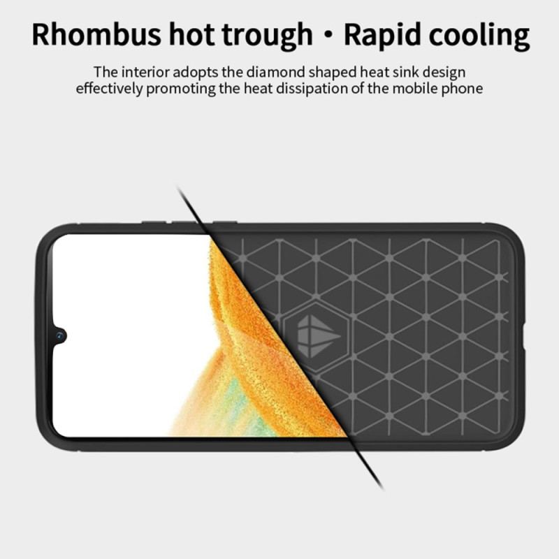 Capa Para Samsung Galaxy A34 5G Fibra De Carbono Escovada Mofi