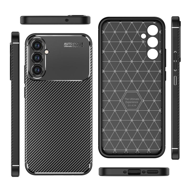 Capa Para Samsung Galaxy A34 5G Fibra De Carbono Flexível