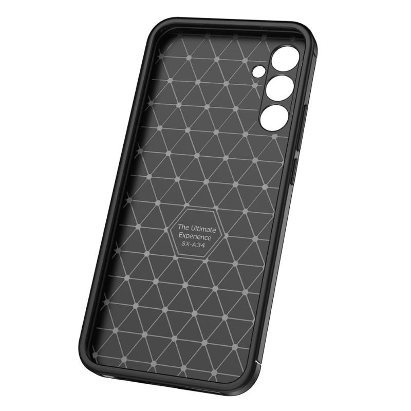 Capa Para Samsung Galaxy A34 5G Fibra De Carbono Flexível