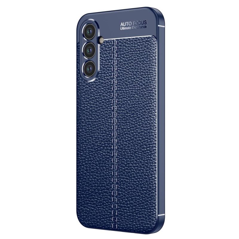 Capa Para Samsung Galaxy A34 5G Linha Dupla Efeito Couro Litchi