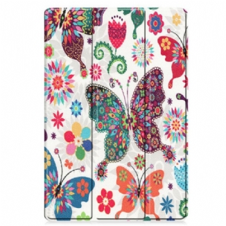 Capa De Celular Para Samsung Galaxy Tab S8 Plus / Tab S7 Plus Borboletas E Flores Aprimoradas