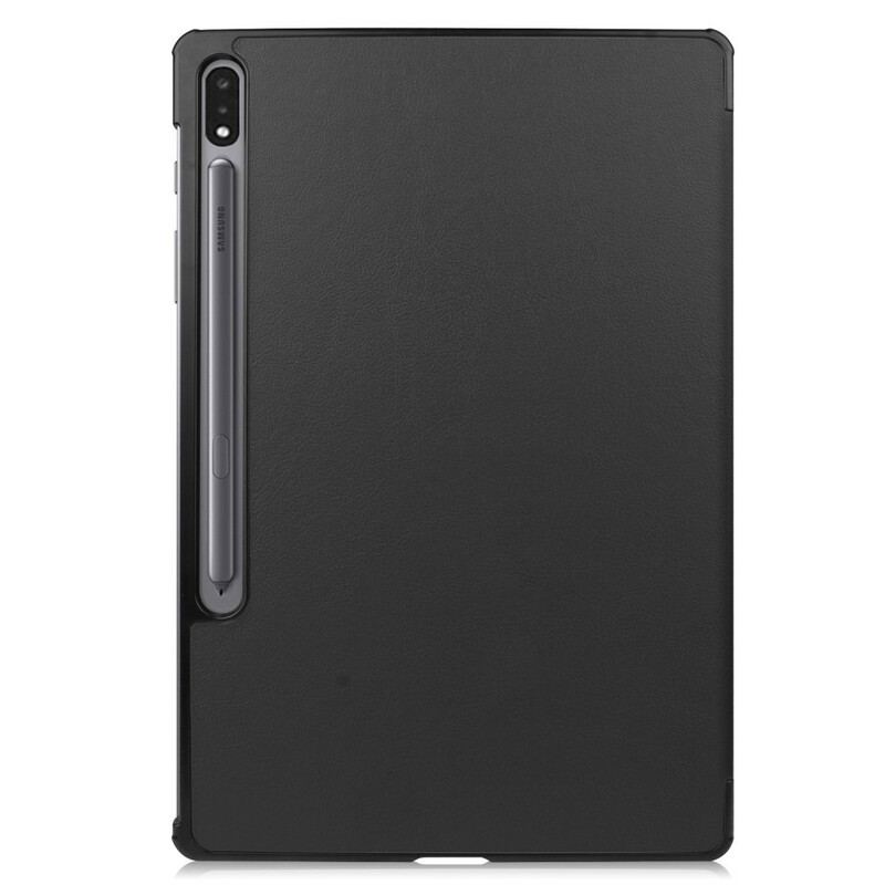 Capa De Celular Para Samsung Galaxy Tab S8 Plus / Tab S7 Plus Porta Caneta Dobrável Em Três Partes