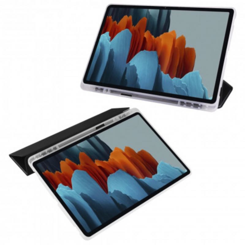 Capa De Celular Para Samsung Galaxy Tab S8 Plus / Tab S7 Plus Silicone E Couro Sintético