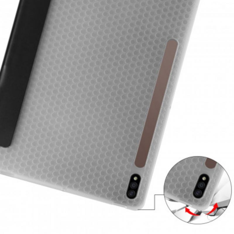 Capa De Celular Para Samsung Galaxy Tab S8 Plus / Tab S7 Plus Silicone E Couro Sintético