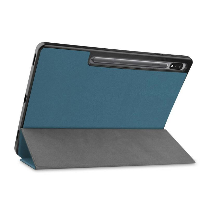 Capa De Celular Para Samsung Galaxy Tab S8 Plus / Tab S7 Plus Suporte Para Caneta Com Três Dobras