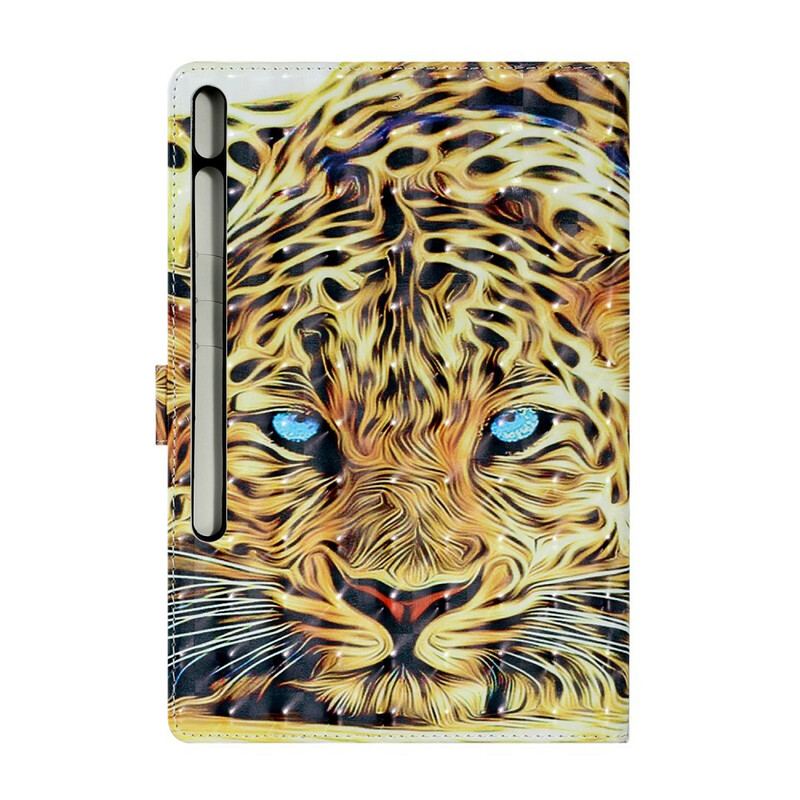 Capa De Couro Para Samsung Galaxy Tab S8 Plus / Tab S7 Plus Arte Do Tigre