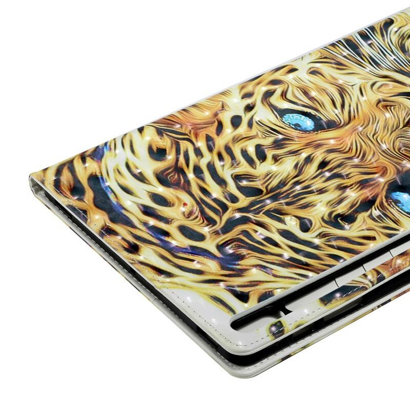 Capa De Couro Para Samsung Galaxy Tab S8 Plus / Tab S7 Plus Arte Do Tigre