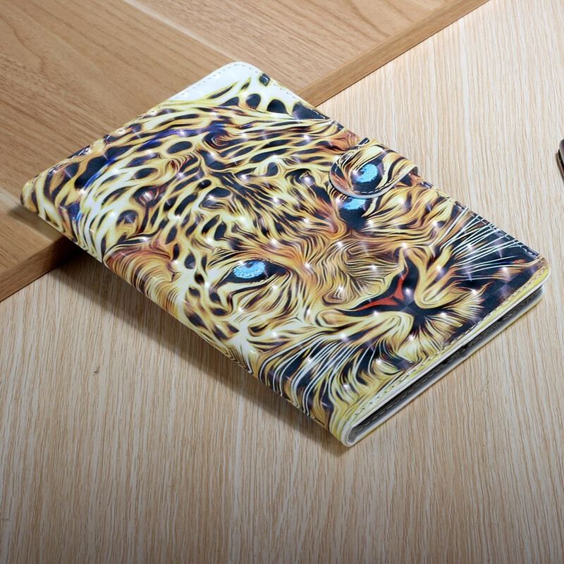 Capa De Couro Para Samsung Galaxy Tab S8 Plus / Tab S7 Plus Arte Do Tigre