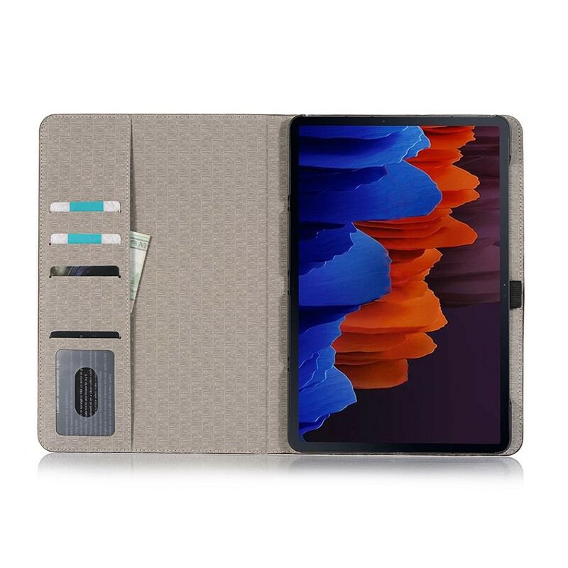 Capa De Couro Para Samsung Galaxy Tab S8 Plus / Tab S7 Plus Efeito Pele De Crocodilo