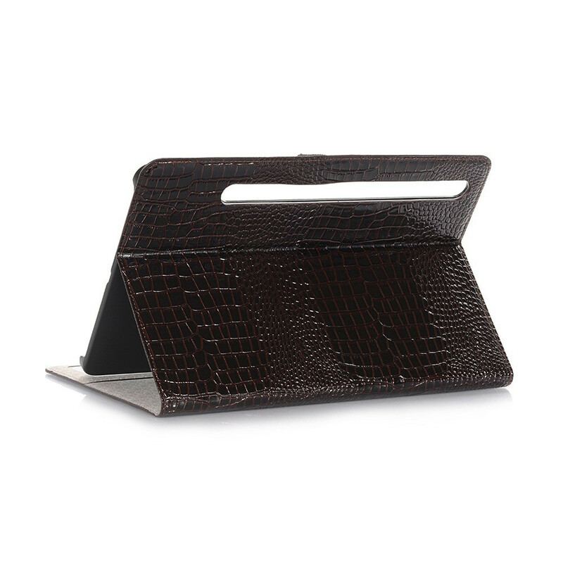 Capa De Couro Para Samsung Galaxy Tab S8 Plus / Tab S7 Plus Efeito Pele De Crocodilo