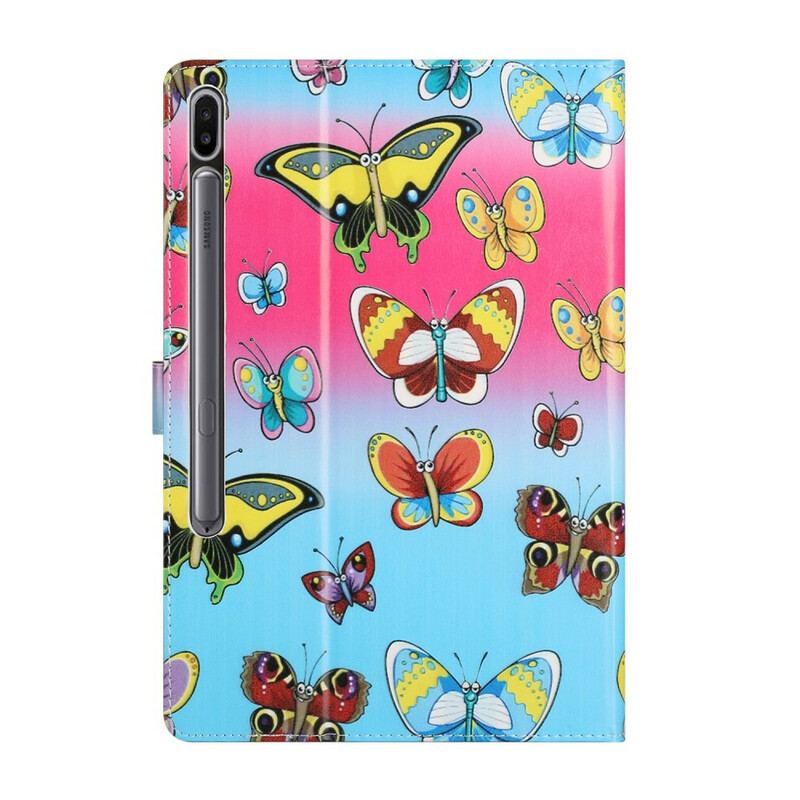 Capa Flip Para Samsung Galaxy Tab S8 Plus / Tab S7 Plus Borboletas