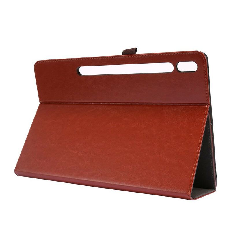 Capa Para Samsung Galaxy Tab S8 Plus / Tab S7 Plus 2 Persianas De Couro Falso