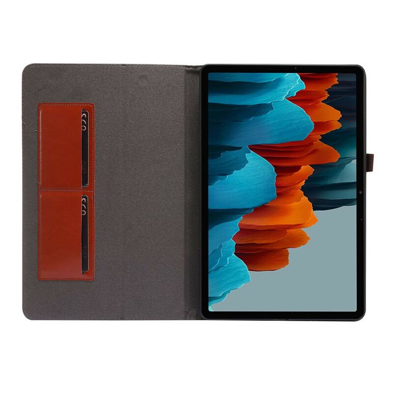 Capa Para Samsung Galaxy Tab S8 Plus / Tab S7 Plus 2 Persianas De Couro Falso