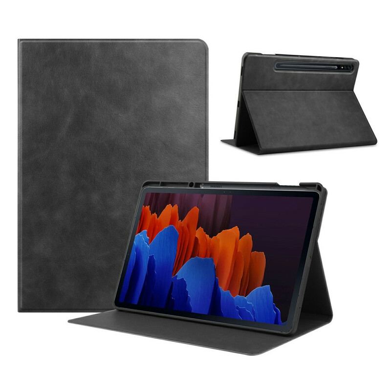 Capa Para Samsung Galaxy Tab S8 Plus / Tab S7 Plus Couro Falso Clássico