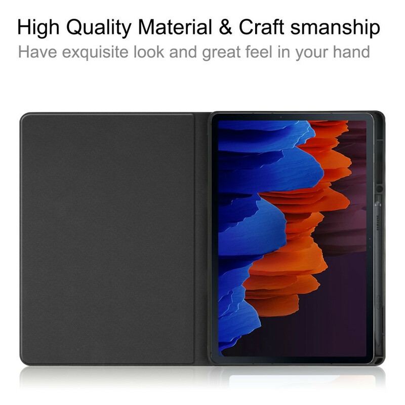 Capa Para Samsung Galaxy Tab S8 Plus / Tab S7 Plus Couro Falso Clássico