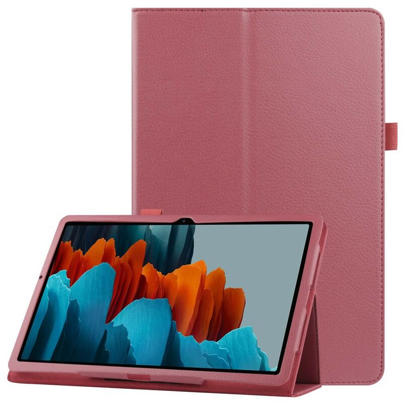 Capa Para Samsung Galaxy Tab S8 Plus / Tab S7 Plus Couro Sintético De Lichia