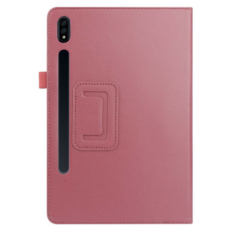 Capa Para Samsung Galaxy Tab S8 Plus / Tab S7 Plus Couro Sintético De Lichia