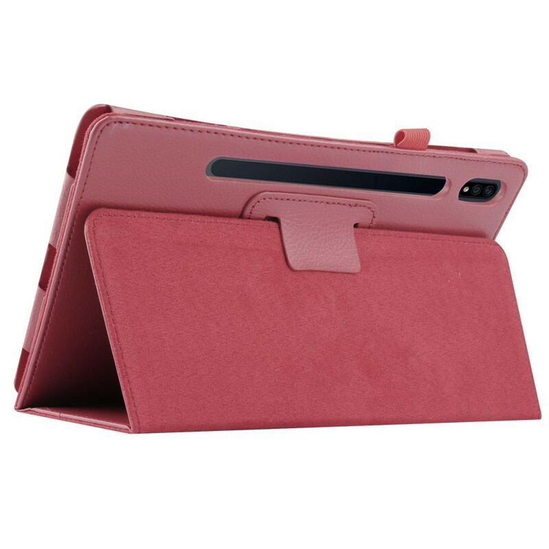 Capa Para Samsung Galaxy Tab S8 Plus / Tab S7 Plus Couro Sintético De Lichia