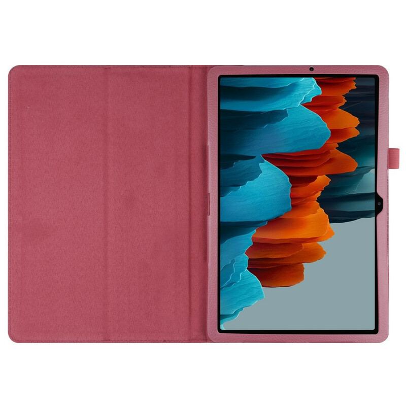 Capa Para Samsung Galaxy Tab S8 Plus / Tab S7 Plus Couro Sintético De Lichia